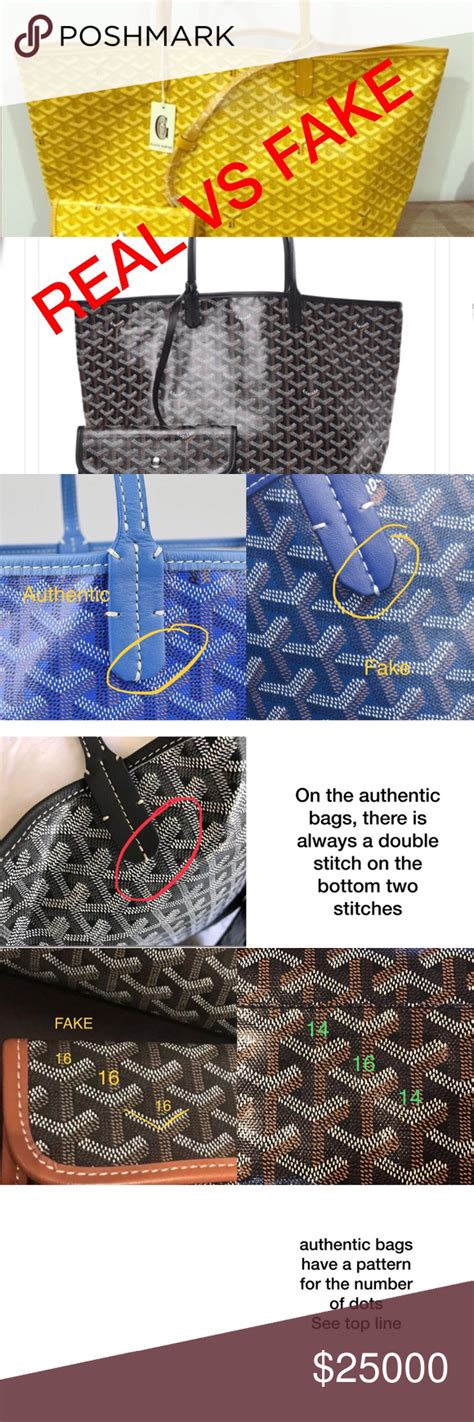 authentic goyard vs fake|legit check goyard tote.